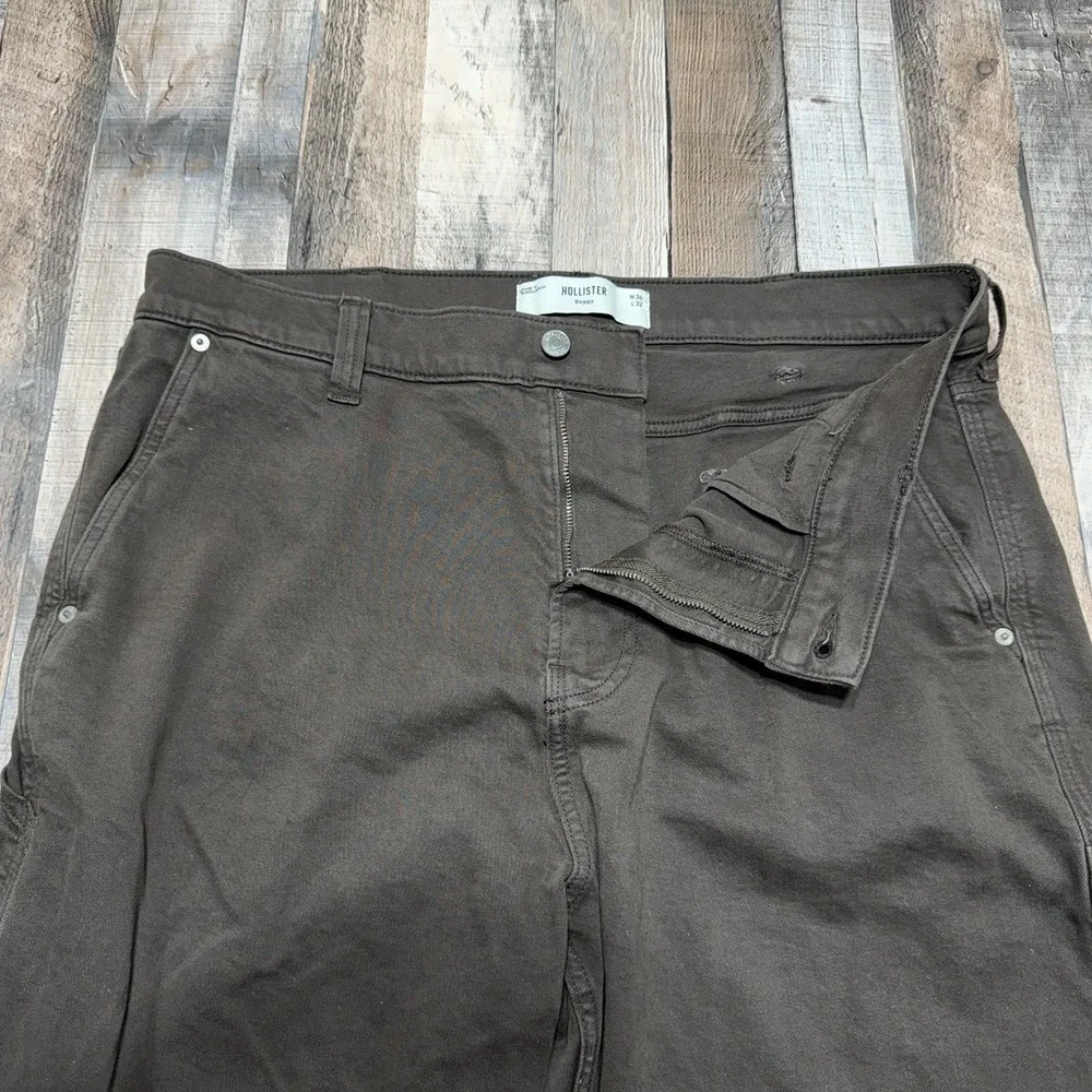 Hollister Pants‎ Men 36x32 Brown Baggy Carpenter Y2K Streetwear Casual Grunge